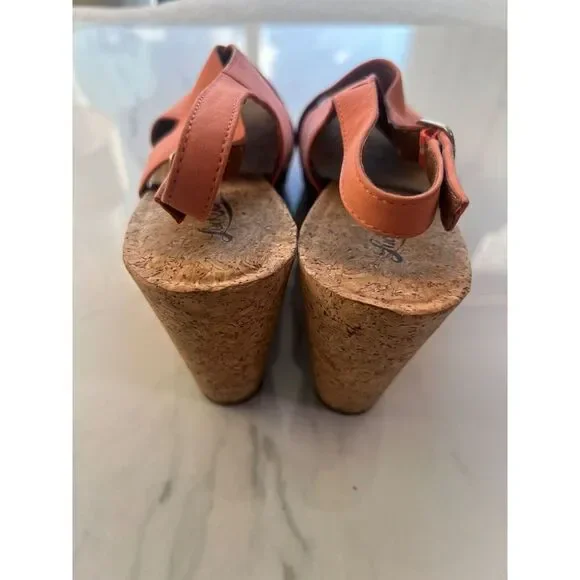 Lucky Brand |‎ Coral Cross Wedge Cork Sandals | Women's Size 9.5 - Picture 6 of 10